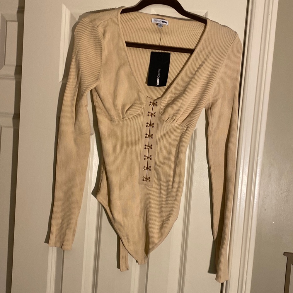 Fashion Nova Hooked Sweet Bodysuit, Size Medium